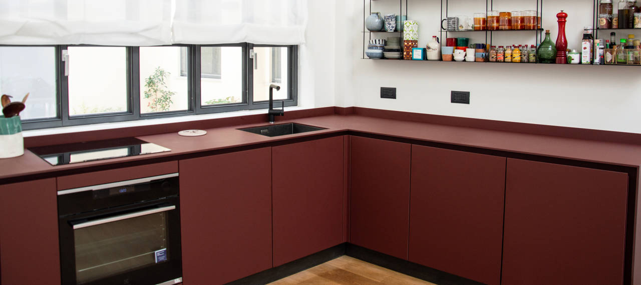 ROSSO JAIPUR KITCHEN by Nicolò Rosmarini FENIX materials and